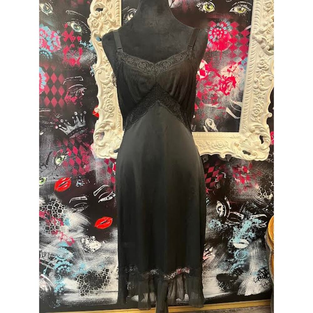 Vintage Harvey Woods Slip Dress Black 34